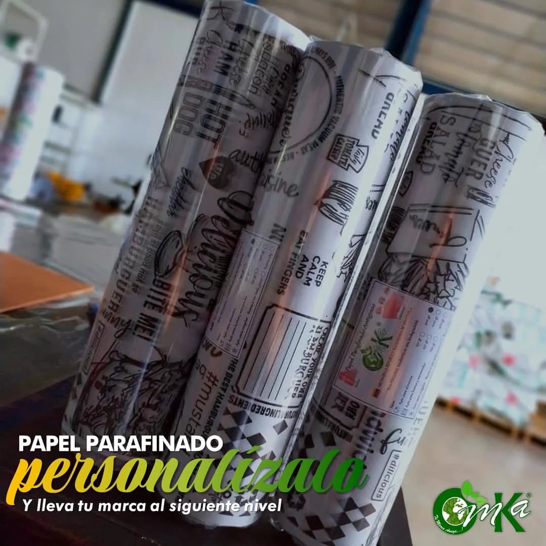 Papel parafinado impreso con logo personalizado