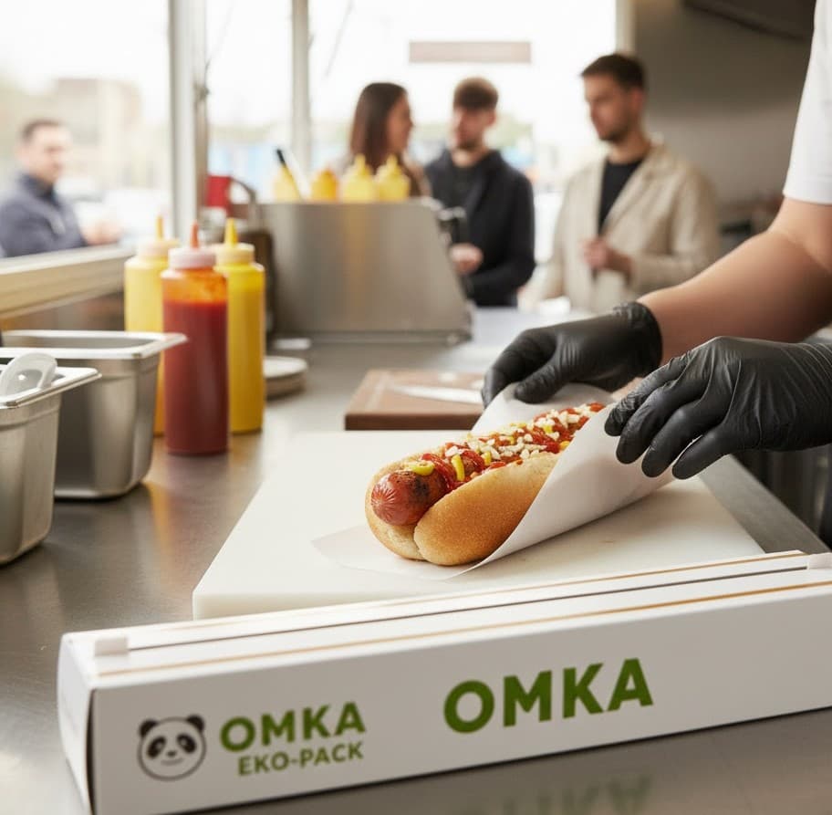 Comida Rapida envuelta en papel 100% blanco